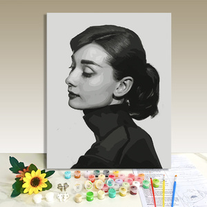 Hot sale Modern DIY Paint by Number Wall Art Decoration Printed Still Hepburn Classic Modern Oil Painting <b>for</b> Drop Shipping - Product Image 1