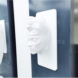 Abstract Resin <b>Face</b> Sculpture Wall Mount Contemporary Artistic Design Rectangle Single-piece Package - Product Image 3