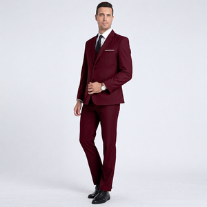 Costume de marié haut de gamme en velours anti-plis de style italien, pantalon et veste, pour mariage et soirée - Product Image 1