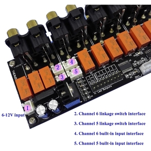 Remote Sound Source Switching 6-way <strong>Audio</strong> <strong>Input</strong> 2 Way Output Signal <strong>Selector</strong> Switching Encoder Board - Product Image 5
