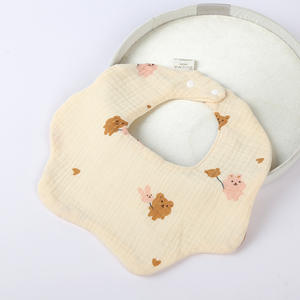 Usine nouveau-né bébé 100% coton biologique taille parfaite bavoir réglable haute qualité doux confortable mousseline écharpes - Product Image 6