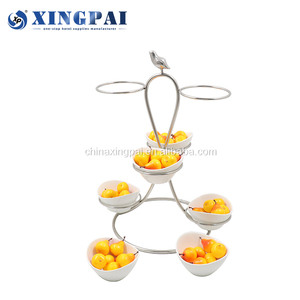 שינגפאי יוקרה ציפור כסף שש קומות מלון נשף חתונה קישוט מזון צלחת פירות ניתנת להסרה - Product Image 1