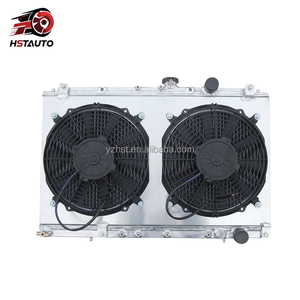 Radiador de Aluminio Completo con Cubierta de Ventilador para Mitsubishi Lancer EVO123 Mirage / Dodge Colt / Eagle <span class=keywords><strong>Summit</strong></span> / Plymouth Colt 1992-1996 - Product Image 1