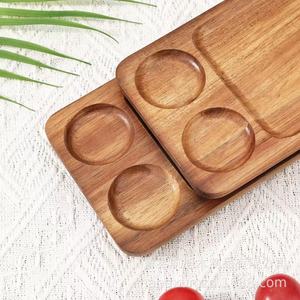 Plateau rectangulaire multifonctionnel en bois d'acacia Hangxu pour servir des fruits, des desserts, du pain, des gâteaux - Product Image 2