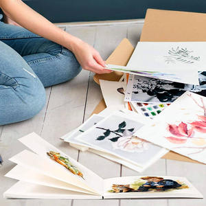 LISI 24 feuilles Mini carnet de croquis aquarelle carré 12x12cm <span class=keywords><strong>pour</strong></span> adultes étudiants <span class=keywords><strong>presse</strong></span> à chaud/froid aquarelle Journal en papier durable - Product Image 4