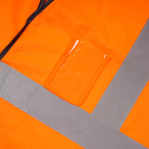 Chaleco de Seguridad ANSI Clase 2 de Manga Larga, 100% Poliéster Tejido, Impermeable, Alta Visibilidad, Cinta Reflectante, Cierre de Gancho y Bucle, Logotipo de Ferrocarril - Product Image 4