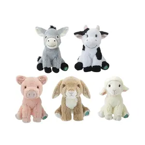 आलीशान गले लगाने वाला नरम खिलौना टेडी उपहार नया 23 सेमी ब्रांड नया फार्मयार्ड पशु गाय भेड़