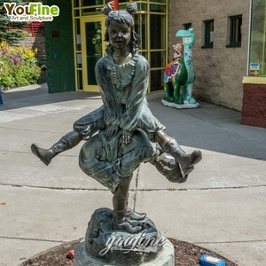 Decorazione da giardino a grandezza naturale per bambini che colano la statua del fratello e della sorella in bronzo - Product Image 3