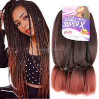 Extensions de tresses synthétiques pré-étirées Jumbo 400 grammes, texture YAKI, 6X, pour tresses africaines