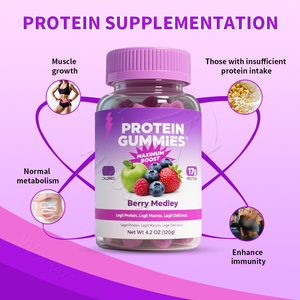 Vente en gros de bonbons protéinés personnalisables Bonbons vitaminés Soutient l'énergie Croissance musculaire Gomme - Product Image 2