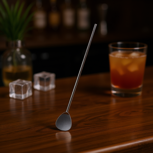 Cuchara para cócteles con pajita para beber, juego de 6 accesorios de barra de acero inoxidable para mezclar bebidas - Product Image 3