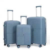 Ensemble de bagages de voyage unisexe légers 3 pièces avec roulettes et serrures, en PP coloré, design tendance, grande capacité