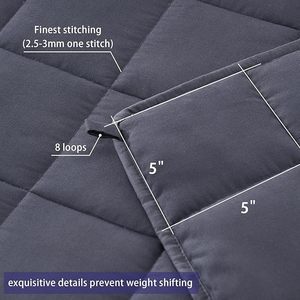 Couverture lestée OEM avec billes de verre, matelassée 5x5, pour adultes, distribution uniforme du poids, taille personnalisée - Product Image 5