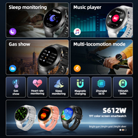 Reloj Inteligente S612W con Pantalla TFT de 1.5 Pulgadas, Navegación GPS, Llamadas por Bluetooth, Monitor de Frecuencia Cardíaca, Monitor de Sueño, Resistente al Agua IP68, Monitor de Actividad Física, Correa de Silicona