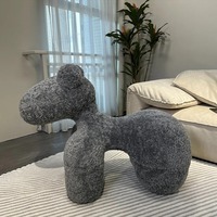 Fauteuil enfant en forme de petit cheval, chaise longue en coton pour enfants, siège créatif tendance en peau de mouton pour adultes, tabouret animal