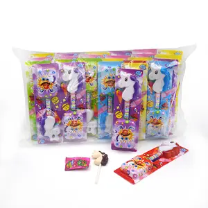 Aangepaste Groothandel Private Label Paard Vorm Lolly Met Popping Candy