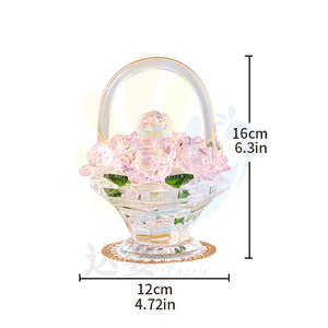Cesta de flores de cristal Caja de flores de alto nivel de apariencia Ramo de flores Regalo de cumpleaños Artesanía de cristal de <span class=keywords><strong>Navidad</strong></span> - Product Image 1