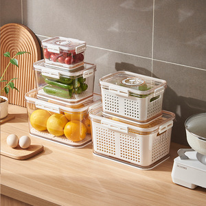 Boîte de rangement alimentaire multifonctionnelle de luxe moderne en verre et plastique écologique pour fruits et légumes frais, qualité alimentaire - Product Image 1