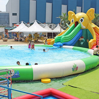 Parc gonflable mobile d'été pour enfants Éléphant Toboggan gonflable pour piscine Équipement de jeu Château gonflable