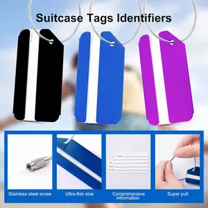 BSBH Privacy Stainless Steel Aluminum Metal Travel Airplane Luggage Tags