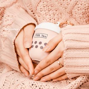 Nuevo regalo de invierno portátil, lindo calentador de manos banco de energía taza de té de la leche calentador de manos recargable 3 en 1 llavero Boba/ - Product Image 3