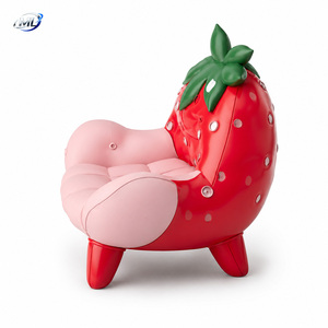 Silla Moderna de Fibra de Vidrio con Forma de Fresa, Impermeable, Sillón Infantil, Asiento Resistente para Tienda de Postres, Hotel, Sala de Estar - Product Image 6