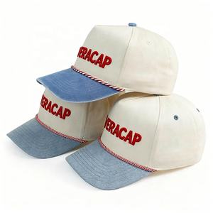 HBA54 Custom 5 cinque pannelli in Denim curvo Bill da uomo con cornice a cornice ad alto profilo corona con schiocco posteriore cappelli da Baseball - Product Image 4