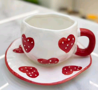 Tasse à Café en Céramique Pincée Rétro et Ensemble Tasses de Luxe pour Espresso, Latte ou Thé Turc
