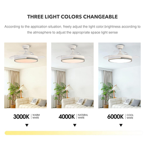 Ventilateur de plafond de bonne qualité avec lumière, 36 pouces, 42 moteurs, télécommande, pales rétractables - Product Image 2