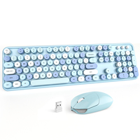 Claviers de souris universels au design rond mignon et tendance pour filles, sans fil BT, tablette, ordinateur portable