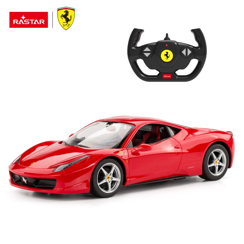 RASTAR 1:14 Ferrari 458 Italia Universal Rc Car Toy Janela Caixa Luz Elétrica Plástico AA Rádio Controle Toy Modelo RC 60 Meter