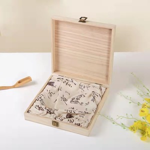 Tea Cake Wooden <b>Box</b> 23x23x6 Cm Square <b>Pine</b> Wood Packaging For Fuding White Tea Pu'er Tea Gift Storage - Product Image 3