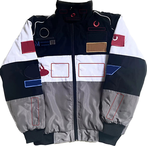 Jaket Ukuran Besar Tren Baru Eropa Kasual Tahan Air Bernapas Kulit Balap Motor Tipis Bordir untuk Unisex - Product Image 3