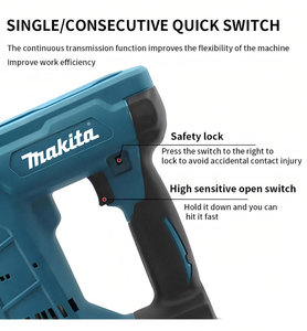 Cloueuse sans fil multifonction <span class=keywords><strong>Makita</strong></span> au lithium-ion pour clous droits, pour la décoration intérieure, l'utilisation par les charpentiers, alimentée par batterie - Product Image 5