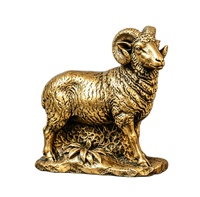 Statue de mouton doré en résine, Art déco, figurine de chèvre Feng Shui avec pièces de monnaie, décoration pour la richesse et la chance