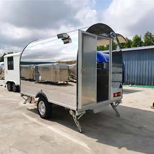 รถพ่วงขายอาหารเคลื่อนที่ขนาดใหญ่สั่งทำพิเศษ วัสดุสแตนเลสและอะลูมิเนียม สำหรับขายขนมขบเคี้ยว ลูกอม มันฝรั่งทอด ฮอทดอก ไอศกรีม อาหารจานด่วน ปรับแต่งได้ตามต้องการ - Product Image 4