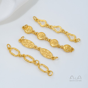 색상 보존 모래 금 조롱박 평화와 기쁨 더블 펜던트 체인 연결 조각 액세서리 Diy 손 목걸이 Mater - Product Image 1