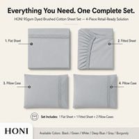 Parures de draps respirantes classiques HONI pour lits Queen et King avec taies d'oreiller pour textiles de maison