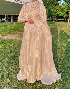 Abaya musulmane Eid 2 pièces avec écharpe manches lanterne magnifique robe de fête perles <span class=keywords><strong>ceinture</strong></span> longue robe abayas robes <span class=keywords><strong>caftan</strong></span> - Product Image 1