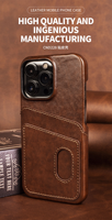 Étui en cuir véritable pour iPhone 15 Pro max avec fente pour carte étui pour iPhone étui en cuir pour téléphone