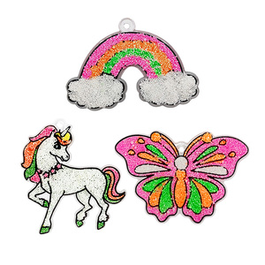 Customized Children DIY unicorn LED Suncatcher Foam Clay Kit With EN71 CPC Certified