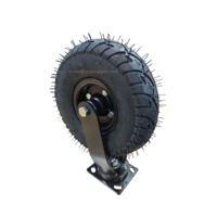 Roue à roulettes pivotante robuste de 8 pouces avec freins en caoutchouc gonflable pour équipement industriel et agricole