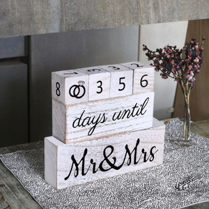 Set di blocchi in legno per il conto alla rovescia del matrimonio, decorazione rustica per centrotavola di <span class=keywords><strong>fidanzamento</strong></span>, idea <span class=keywords><strong>regalo</strong></span> - Product Image 3