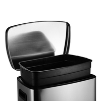 Capacité de poubelle à pédale rectangulaire en acier inoxydable Seau de rangement à pédale Utilisation de la cuisine à domicile Style de pressage