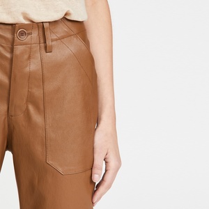 Wholesale PIHA SPORTS Custom Wet Look 100% Genuine Cowhide Leather Skinny Leggings Shaping Butt Push Trousers for Women Winter - Product Image 5