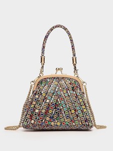 2026 New Fashion Luxury Diamond Evening Bag Handmade Diamond Bucket Bags Rhinestone Purse Handbag for Women with Chain Strap - Product Image 1