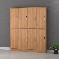 Casillero Moderno de HPL con Acabado de Madera de 12 mm para Gimnasio y Estudiantes, Resistente al Agua, al Fuego y Duradero, con Estructura Laminada Compacta y Ensamblaje Desmontable