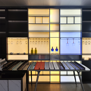 Rak <span class=keywords><strong>Display</strong></span> Dinding Modern untuk Supermarket Komersial, Kabinet Penyimpanan Minuman Keras dan Anggur Berbahan Aluminium dengan Dua Sisi - Product Image 2