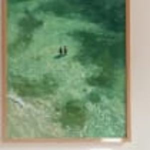 Peinture à l'huile abstraite verte contemporaine, peinture à l'huile horizontale, paysage marin minimaliste, art mural texturé pour la maison et la galerie - Product Image 3