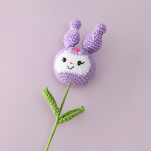 Saint Valentin fait à la main Simulation laine Crochet fleur dessin animé Animal Bouquet cochon Panda lapin Kitty poupée Gif pour enfants enfants - Product Image 2